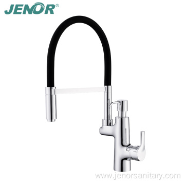 2 Function Brass Kitchen Faucet Supporing Chrome